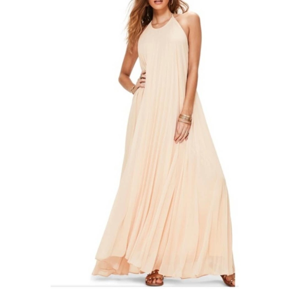 Missguided Womans Pleated Low‎ Back Halter Maxi Dress Size 6